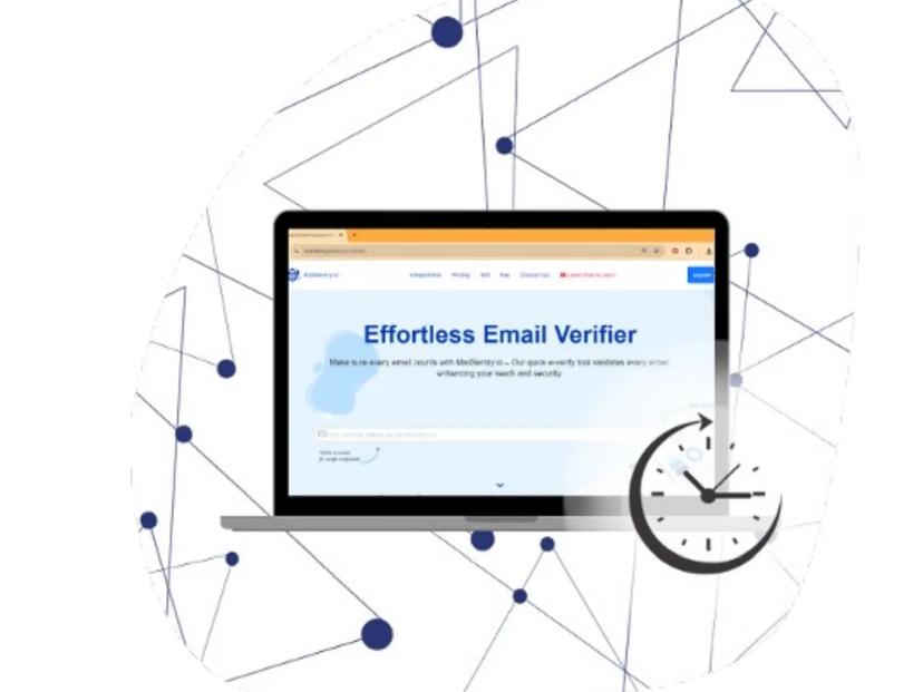 MailSentry's Real-Time Email Validation service page, highlighting prompt verification for error-free email lists